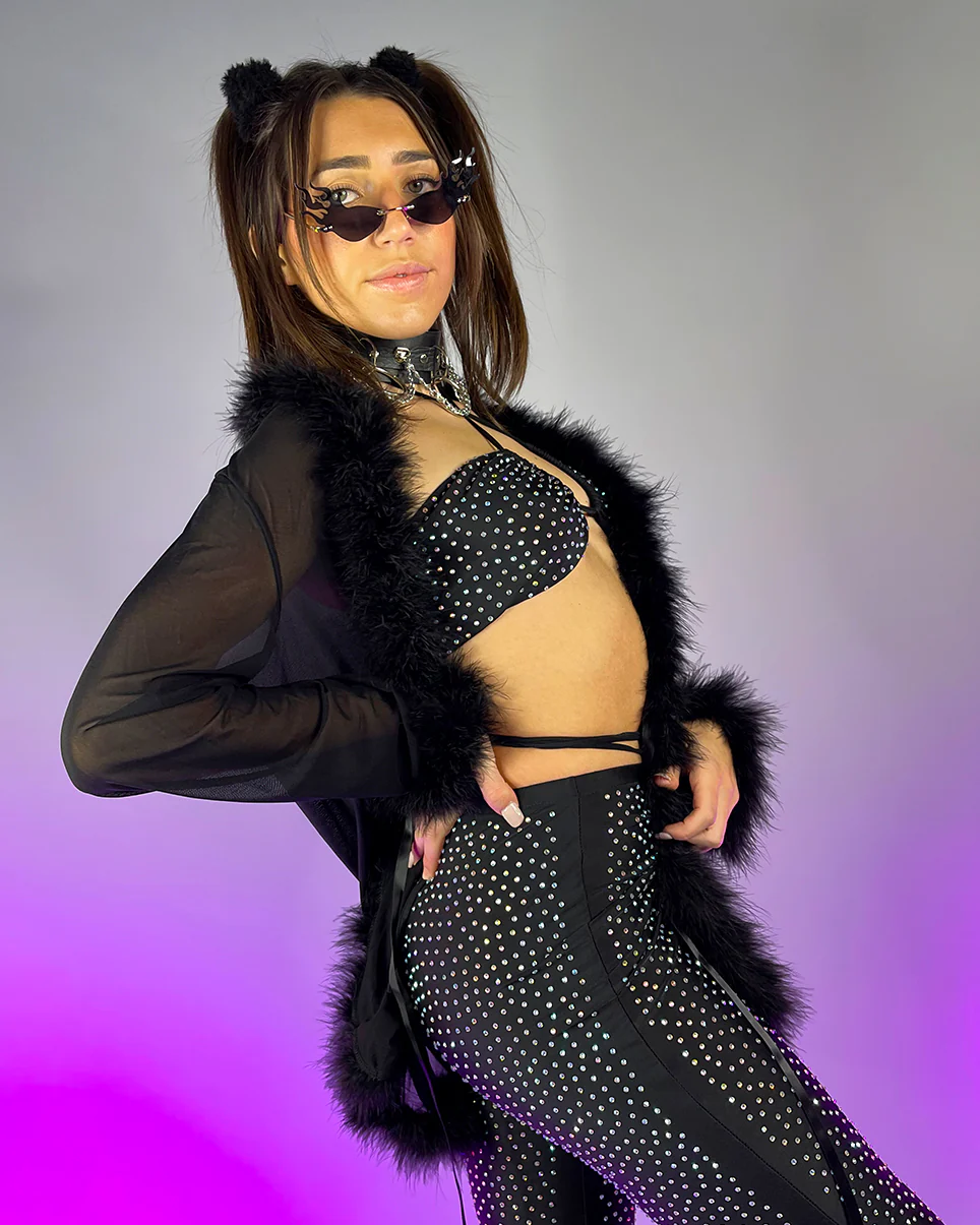 Bad Behavior Feather Trim Sheer Robe - Image 17