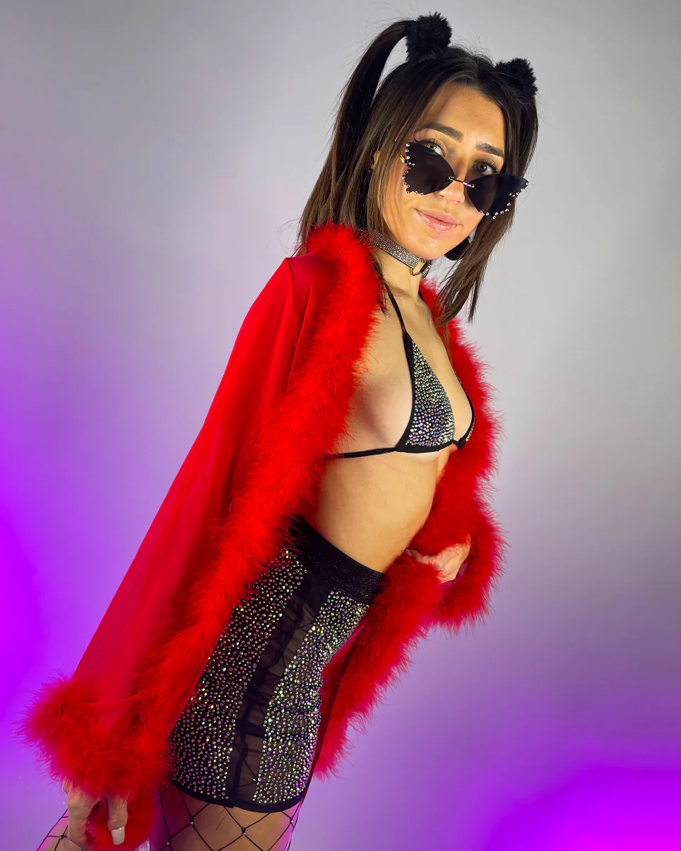 Bad Behavior Feather Trim Sheer Robe - Image 19