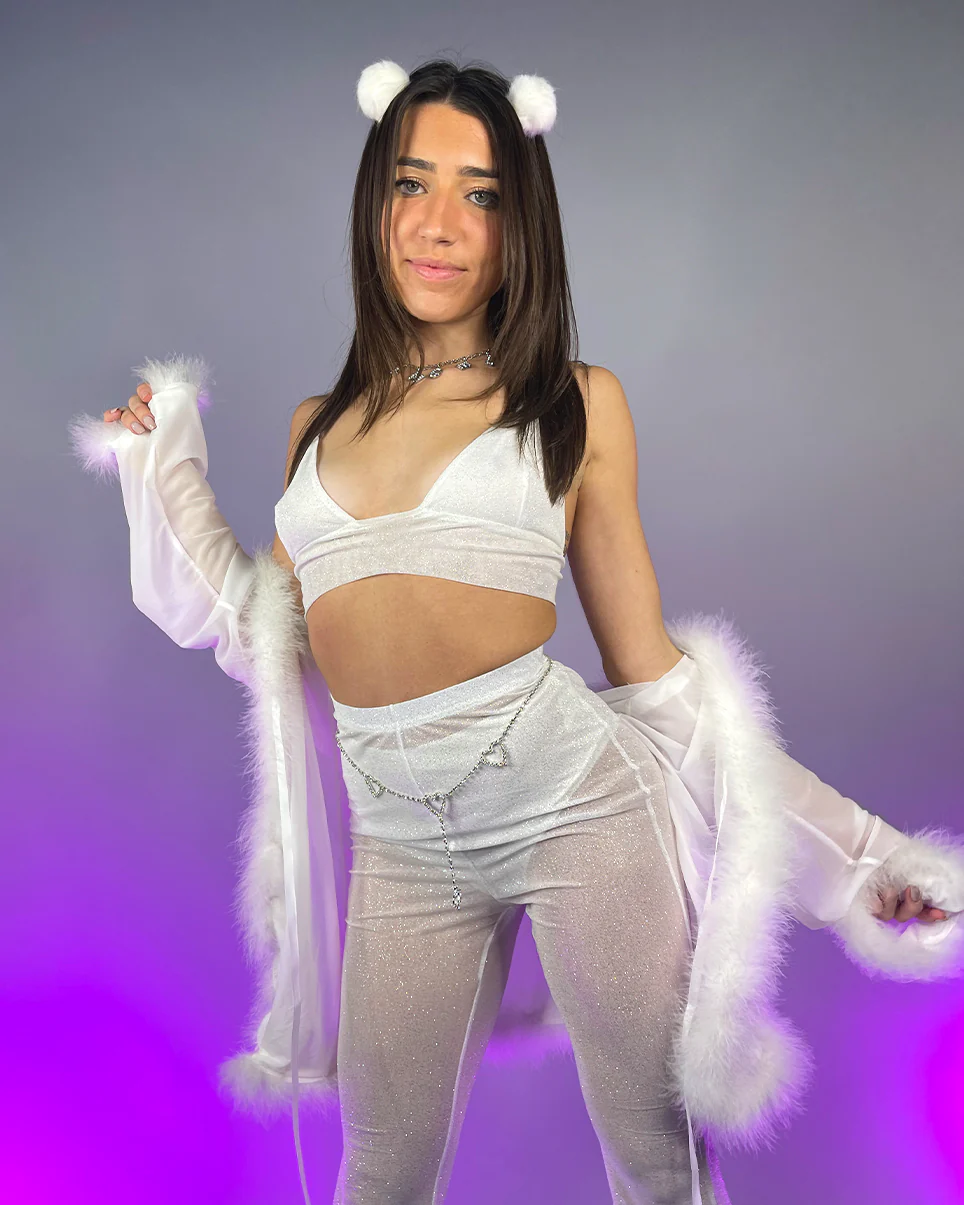 Bad Behavior Feather Trim Sheer Robe - Image 21