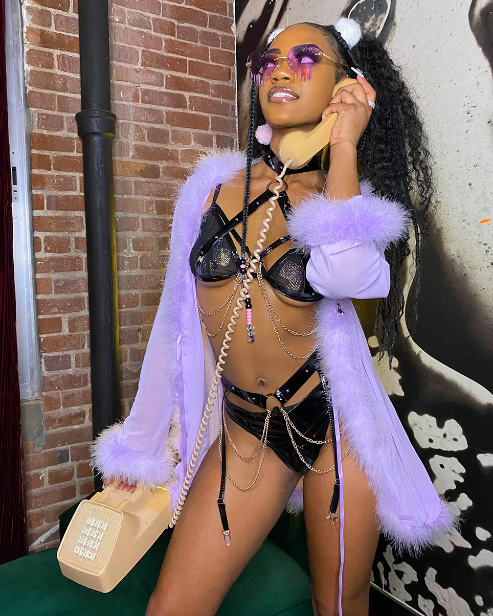 Bad Behavior Feather Trim Sheer Robe - Image 3