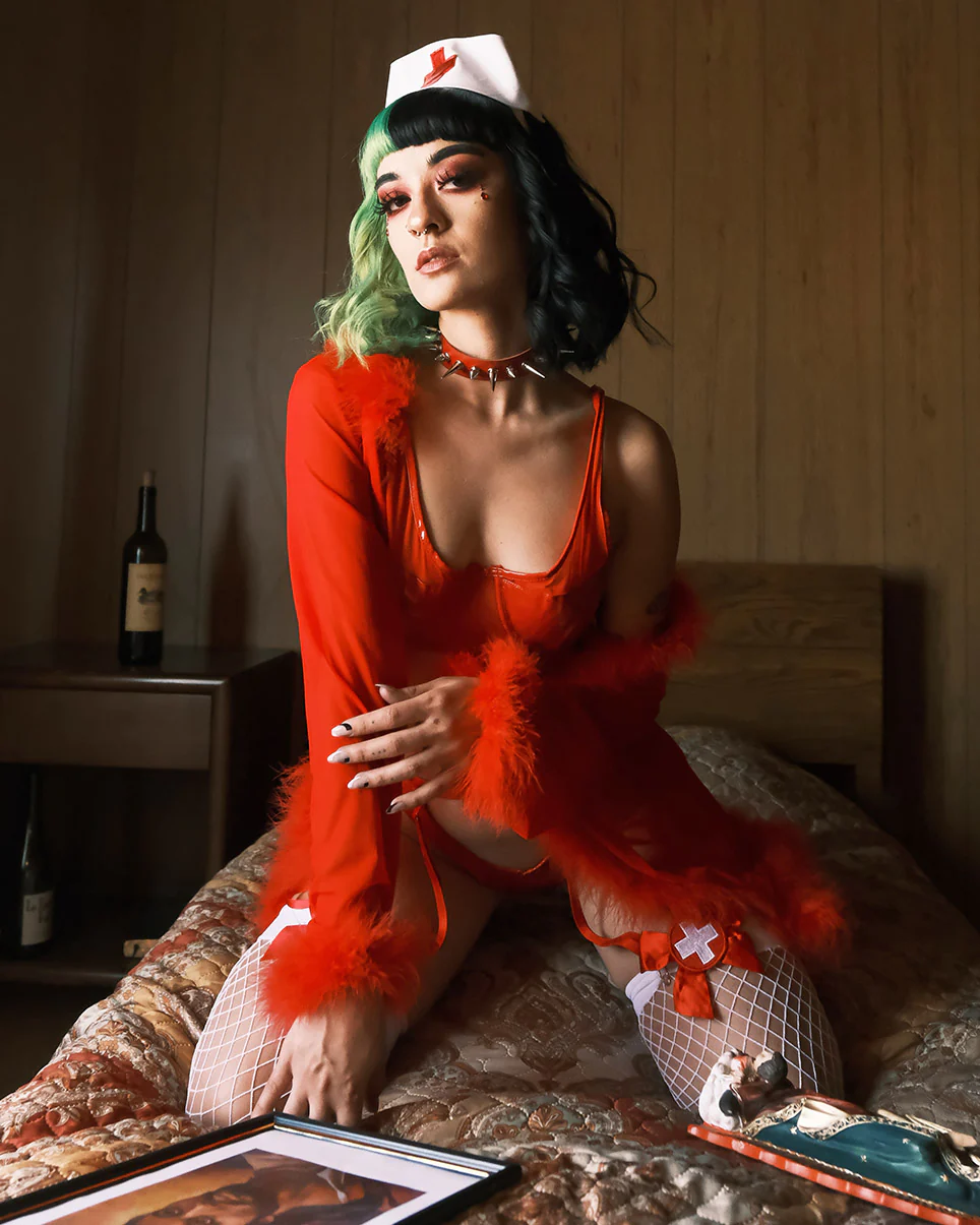 Bad Behavior Feather Trim Sheer Robe - Image 4