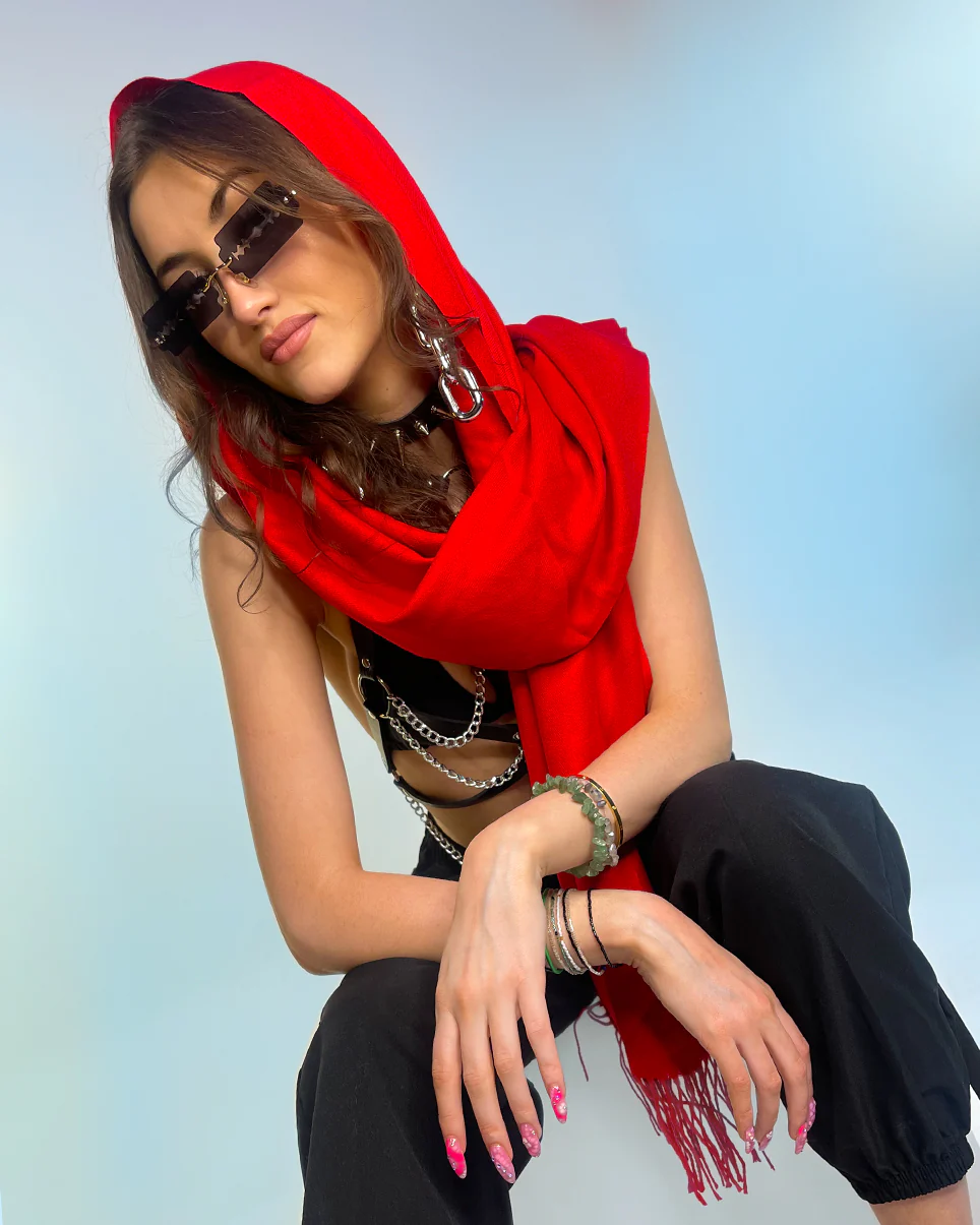 Basic Solid Pashmina Scarf - Image 9