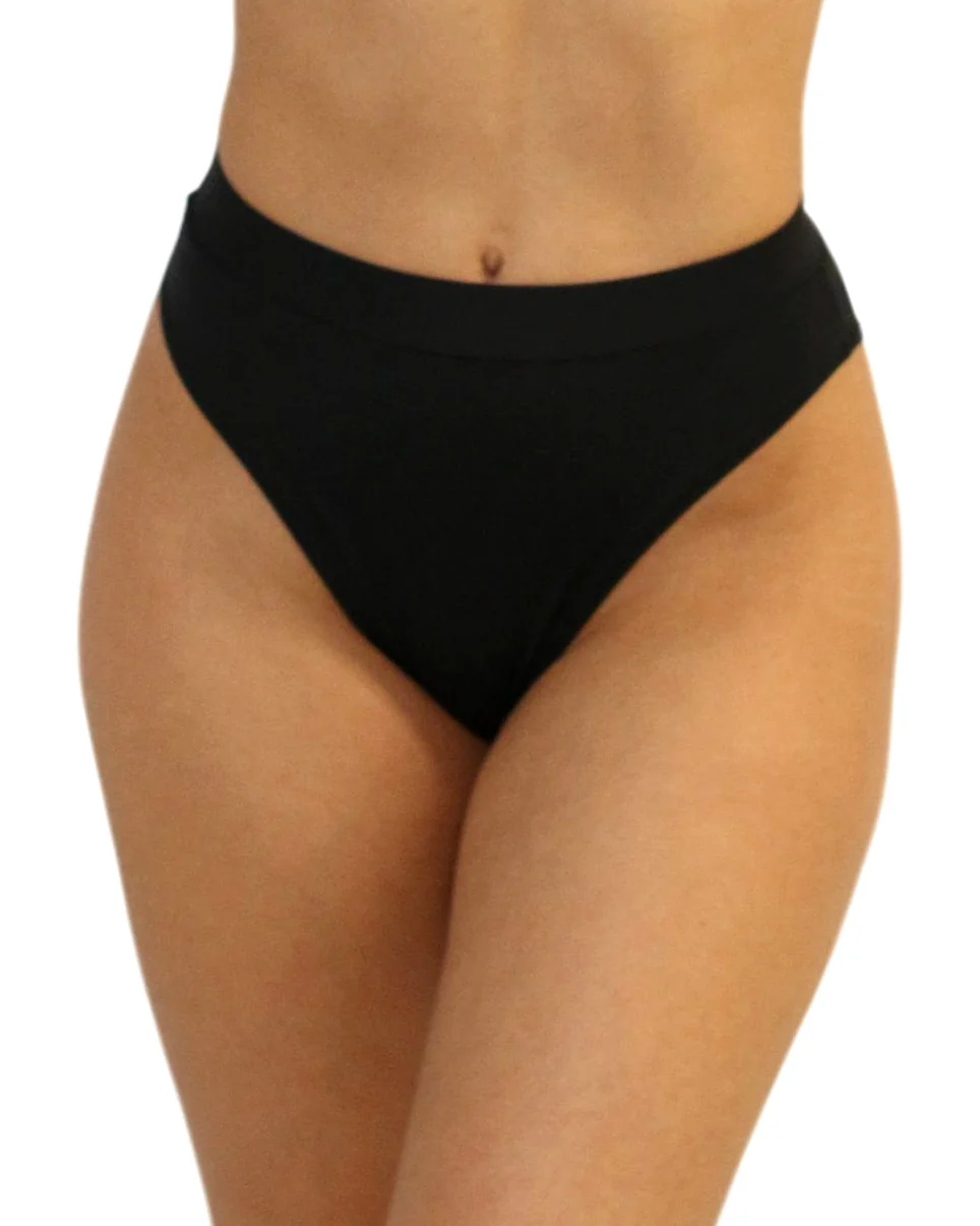 Black Cheeky High-Cut Bottoms - Image 3