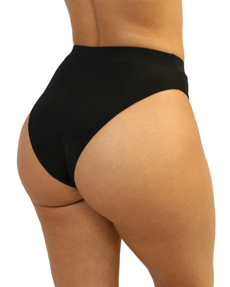 Black Cheeky High-Cut Bottoms - Image 4