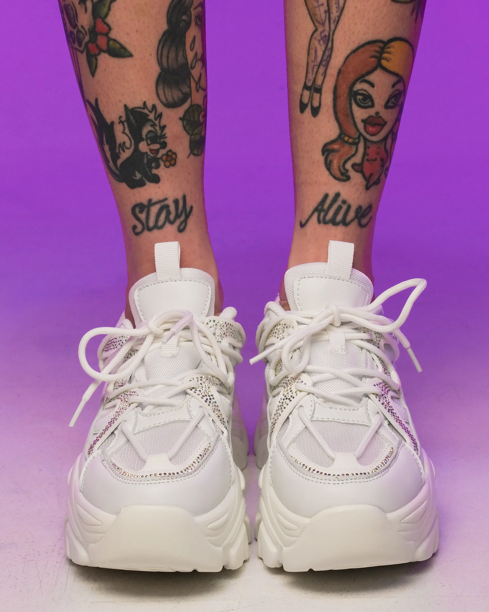White Steppin' Out Sneakers - Image 3
