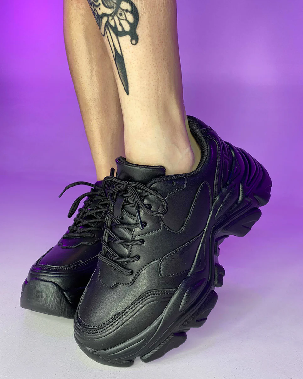 Black Flexx Women's Platform Sneakers - Image 4