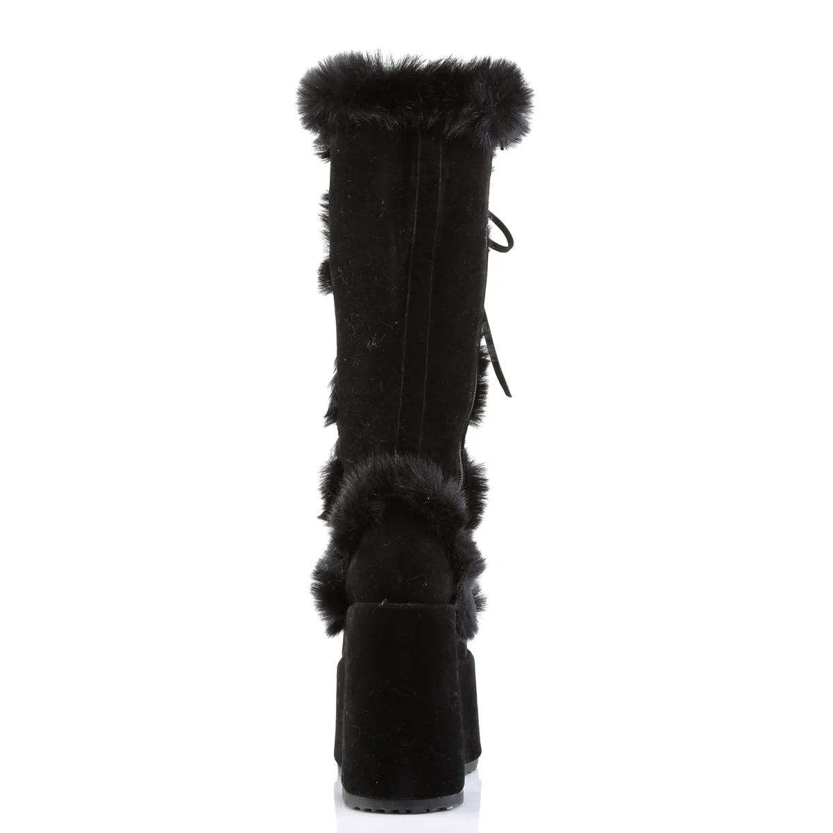 Demonia Black Furry Winter Faux Fur Boots - Image 9