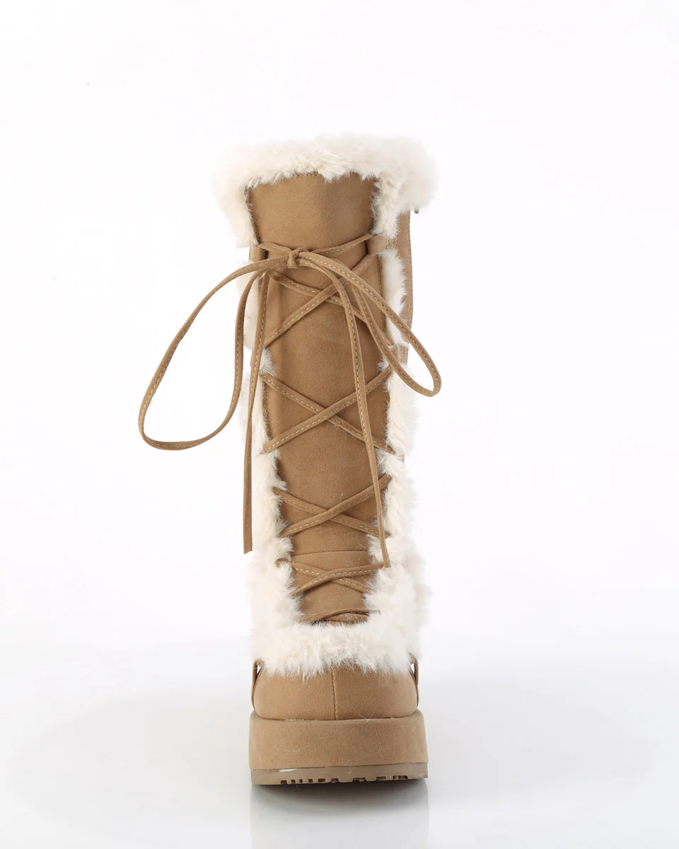 Demonia Brown Winter Solstice Faux Fur Boots - Image 6