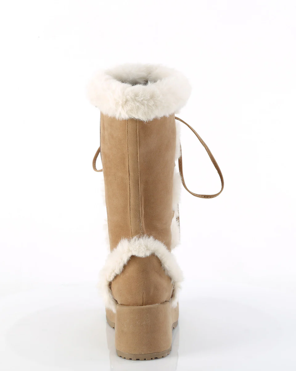 Demonia Brown Winter Solstice Faux Fur Boots - Image 8