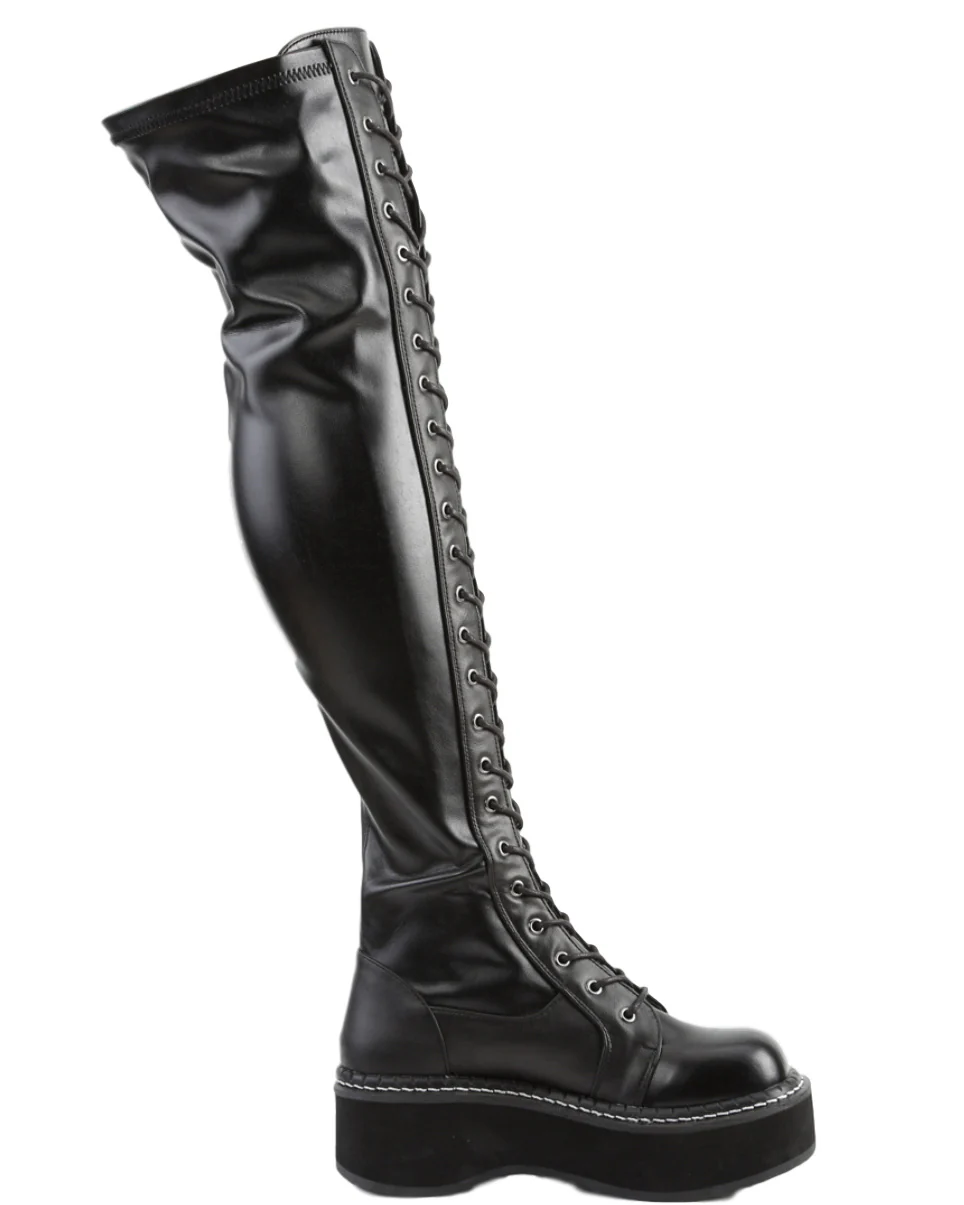Demonia Emily Black Women's Thigh-High Boots - Image 4