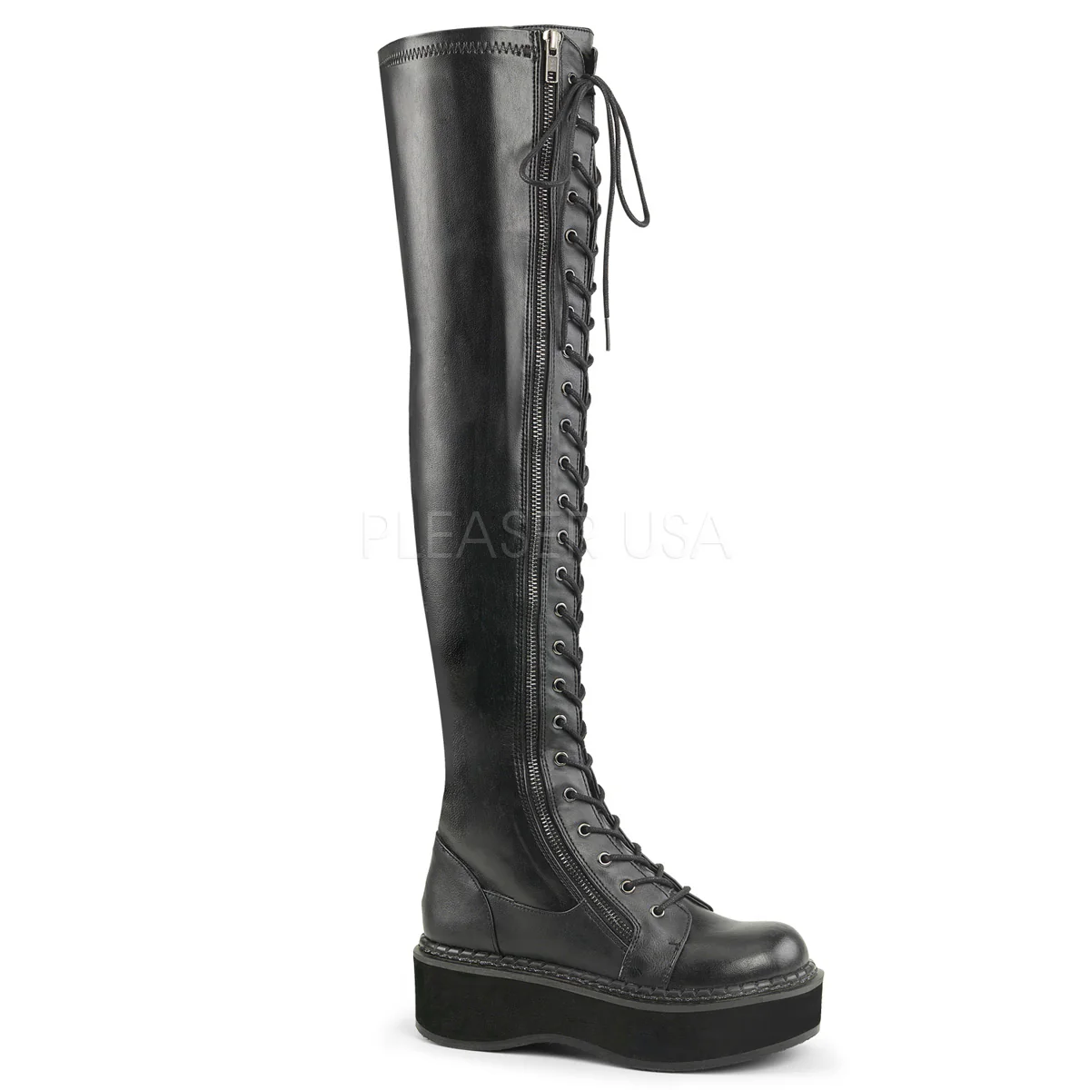 Demonia Emily Black Women's Thigh-High Boots - Image 5