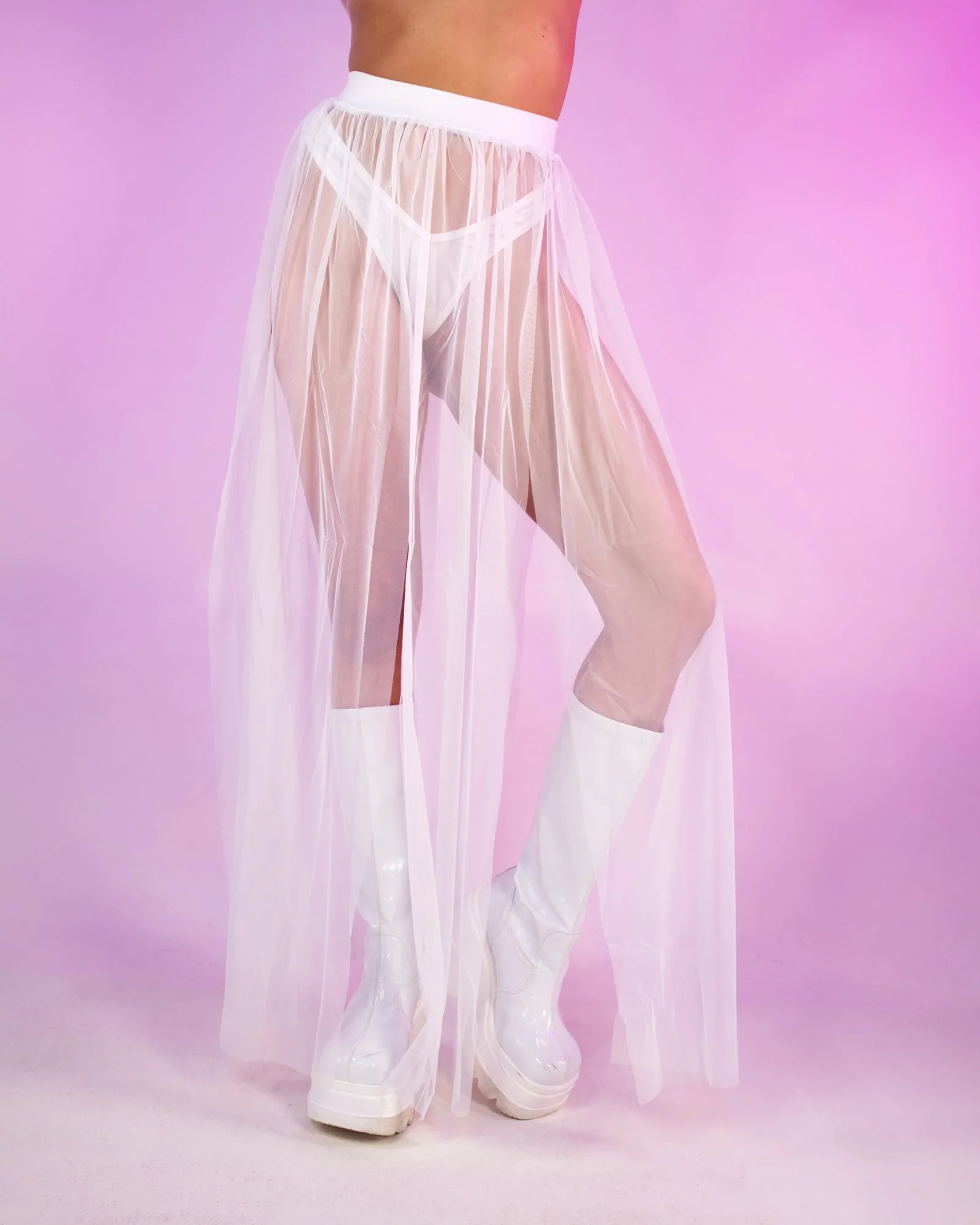 Goddess Multi Slit Sheer Skirt - Image 7