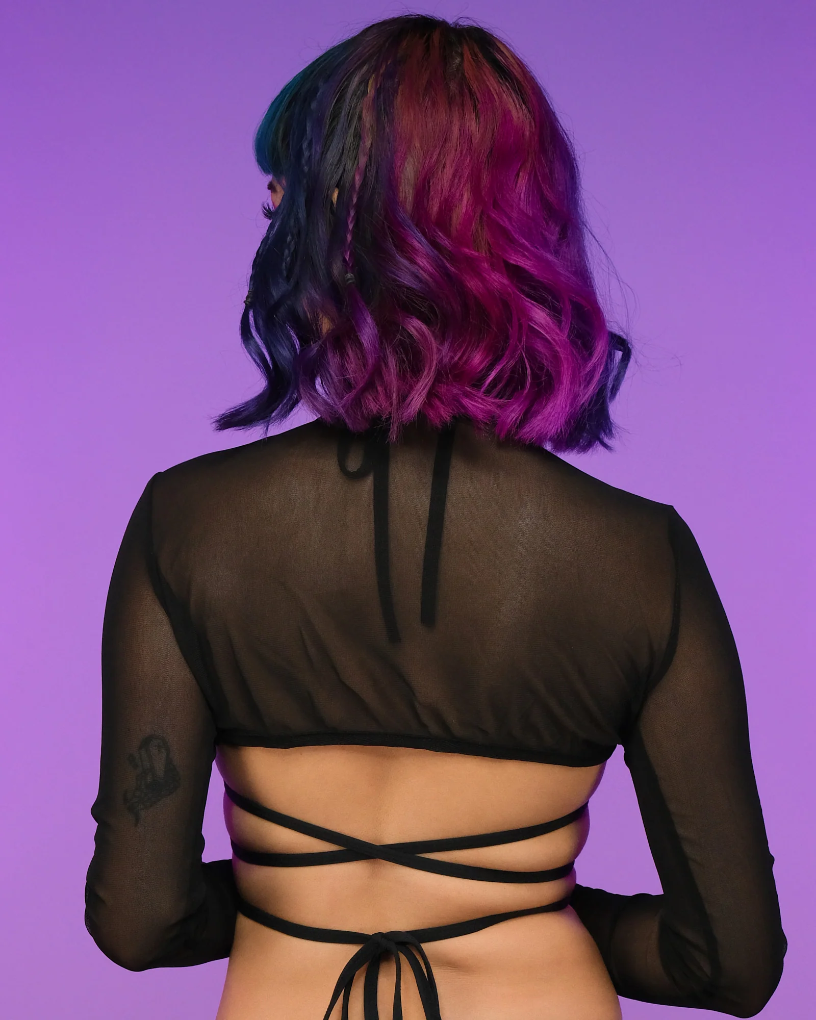 Black Mesh Shrug With Buckle - Image 3