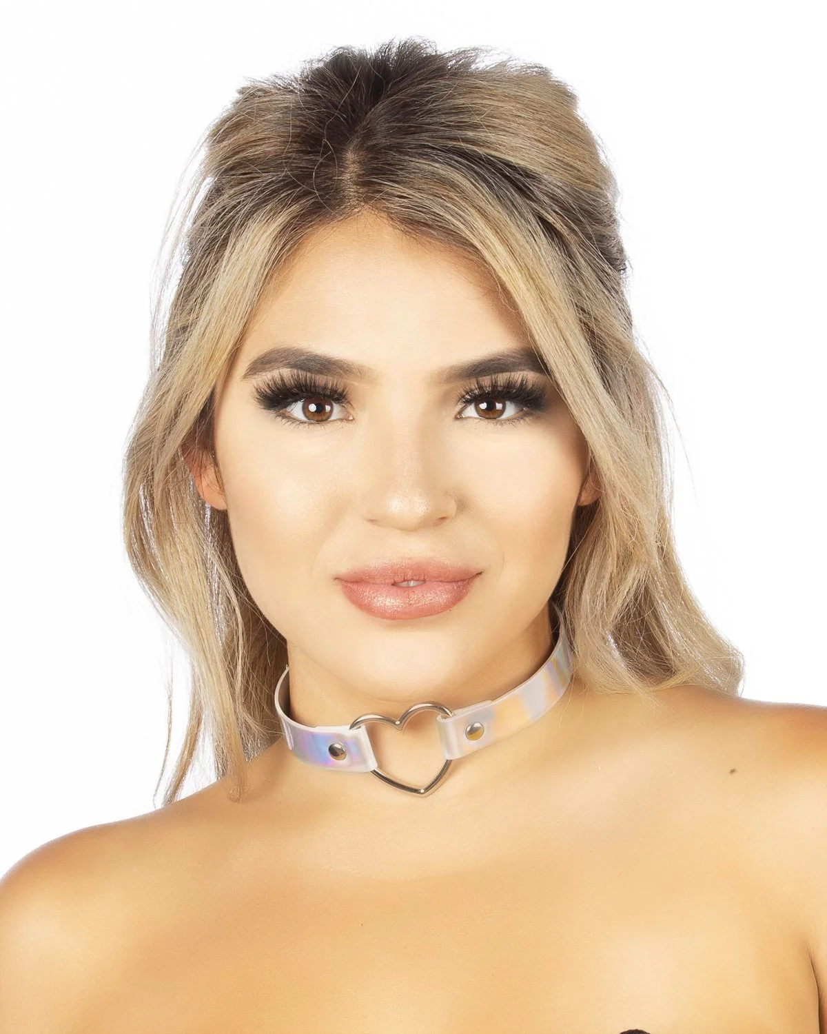 Holographic Choker with Heart Ring - Image 4