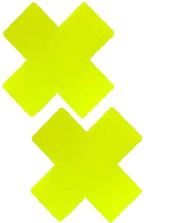 Neon Vinyl Yellow X Factor Blacklight Reactive Pasties - Image 3