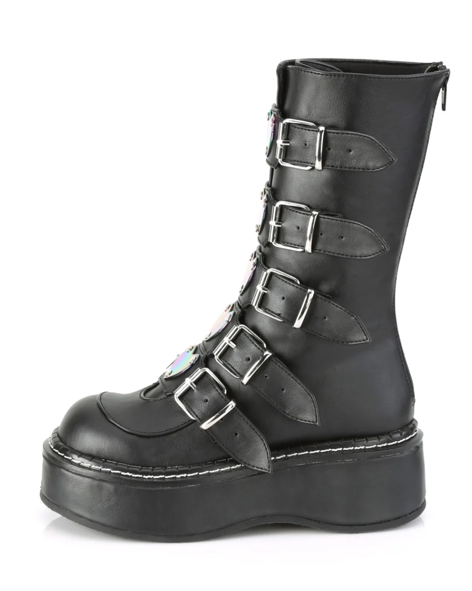Demonia Emily Vegan Leather Heart-Buckle Boot - Image 5