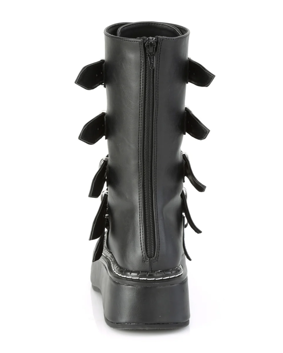 Demonia Emily Vegan Leather Heart-Buckle Boot - Image 8