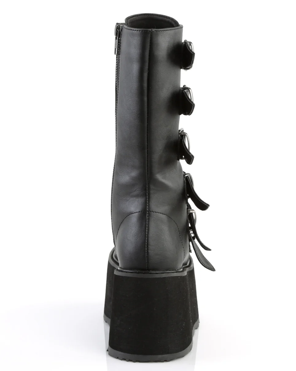 Demonia Matte Black Studded Mid-Calf Platform Boots - Image 7