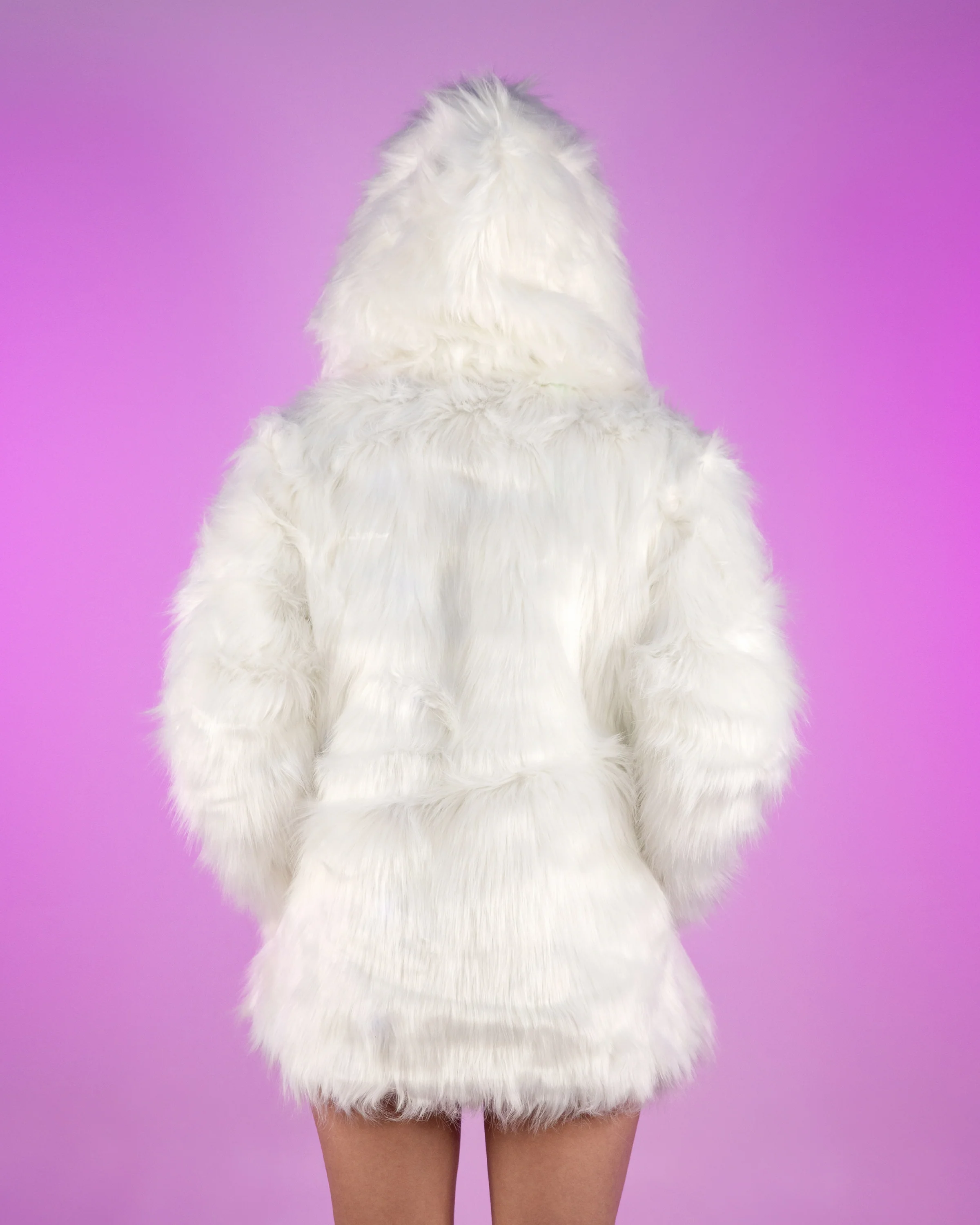 Multi-Color LED Faux Fur Hooded Coat - Image 6