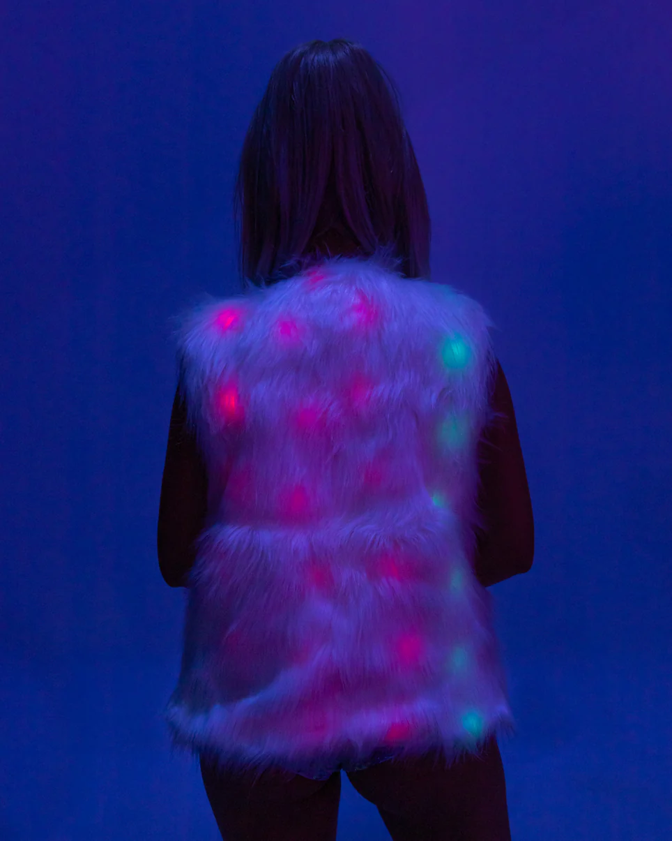 Multicolor LED Faux Fur Vest - Image 3