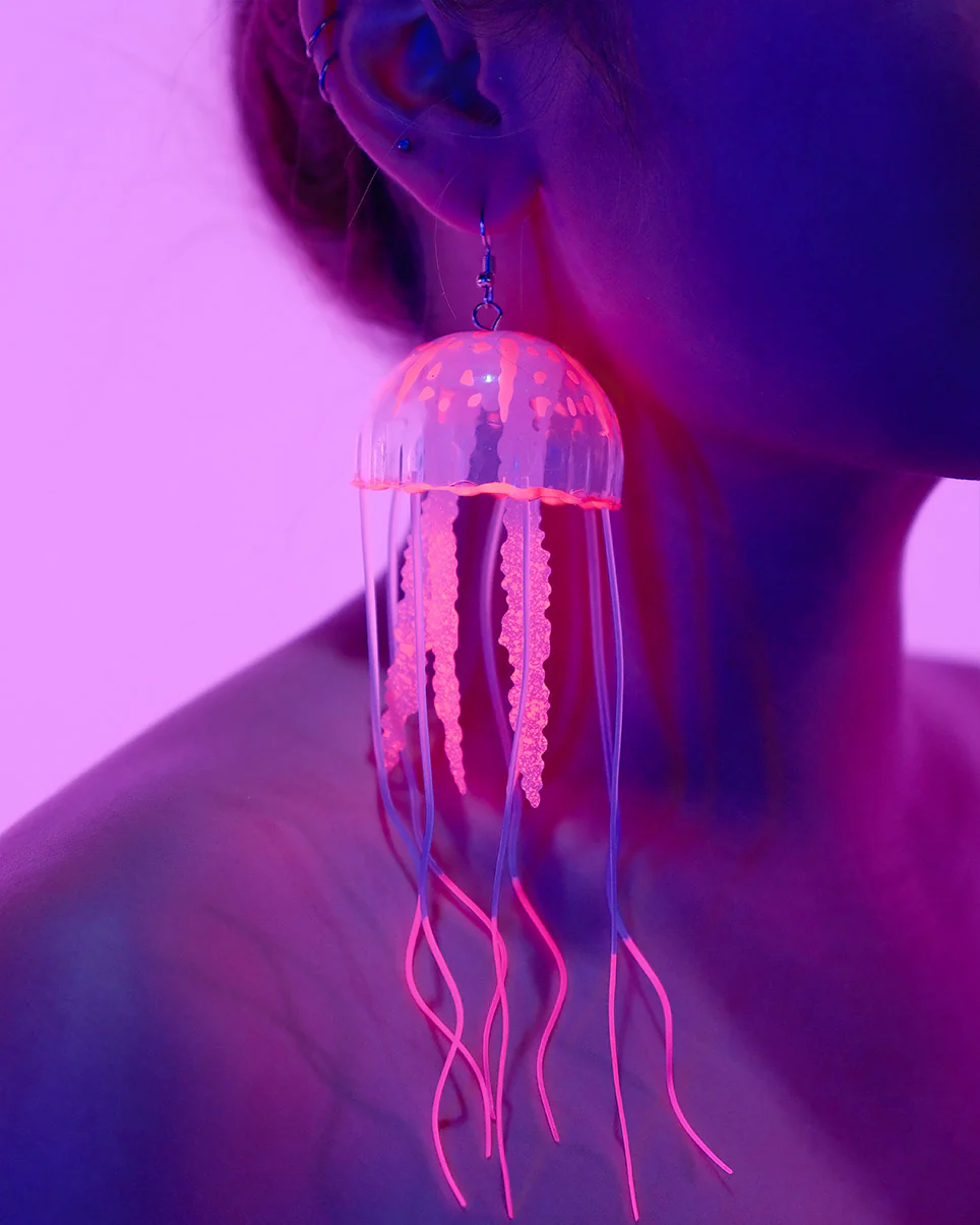 Neon Jellyfish Earrings - Image 3