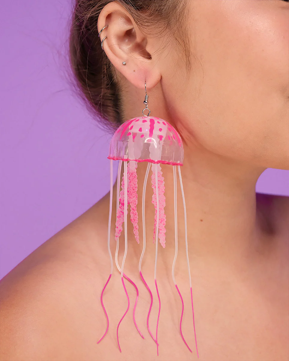 Neon Jellyfish Earrings - Image 4