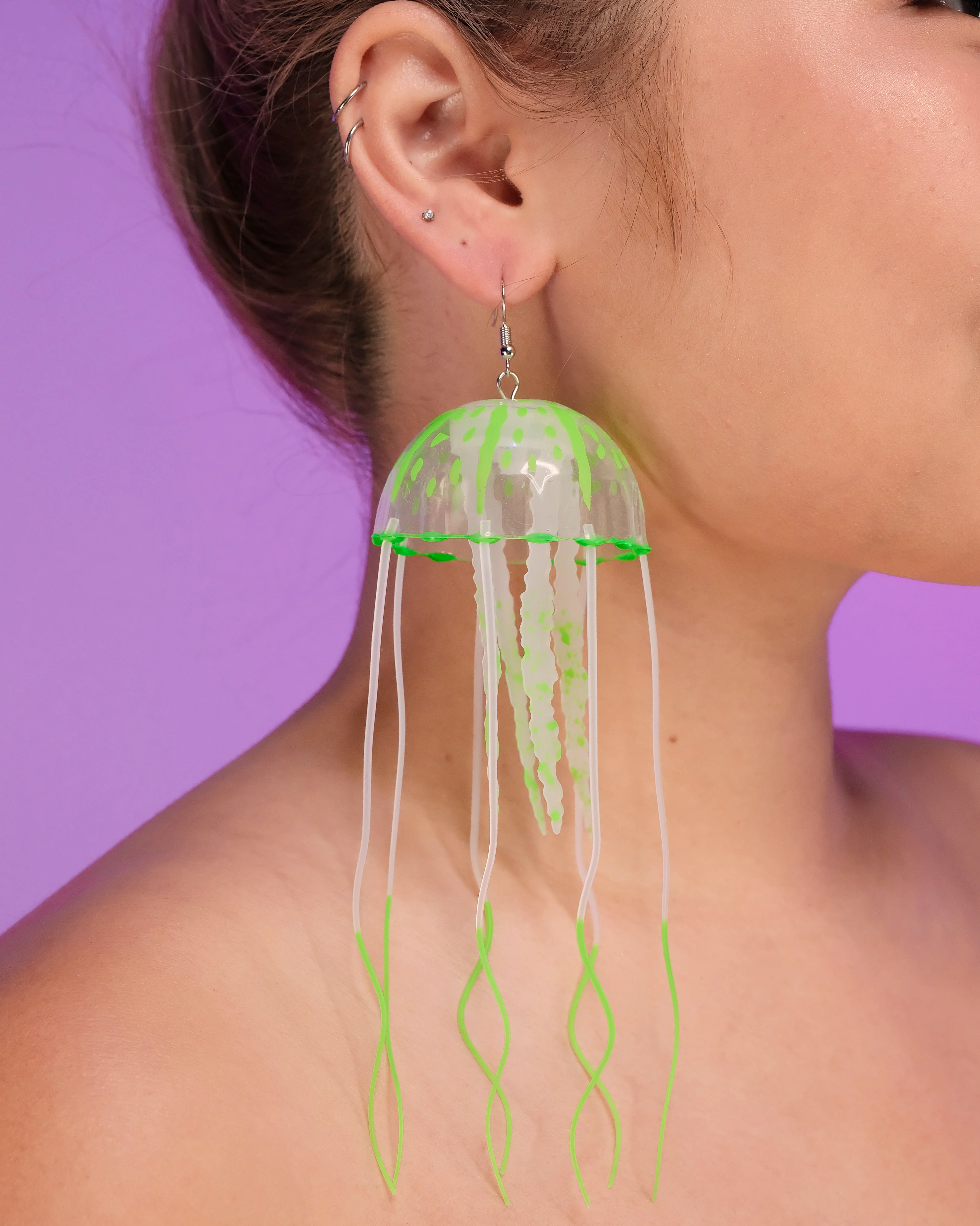 Neon Jellyfish Earrings - Image 5