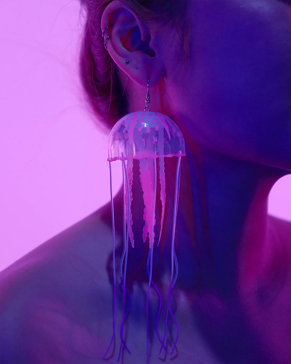 Neon Jellyfish Earrings - Image 6