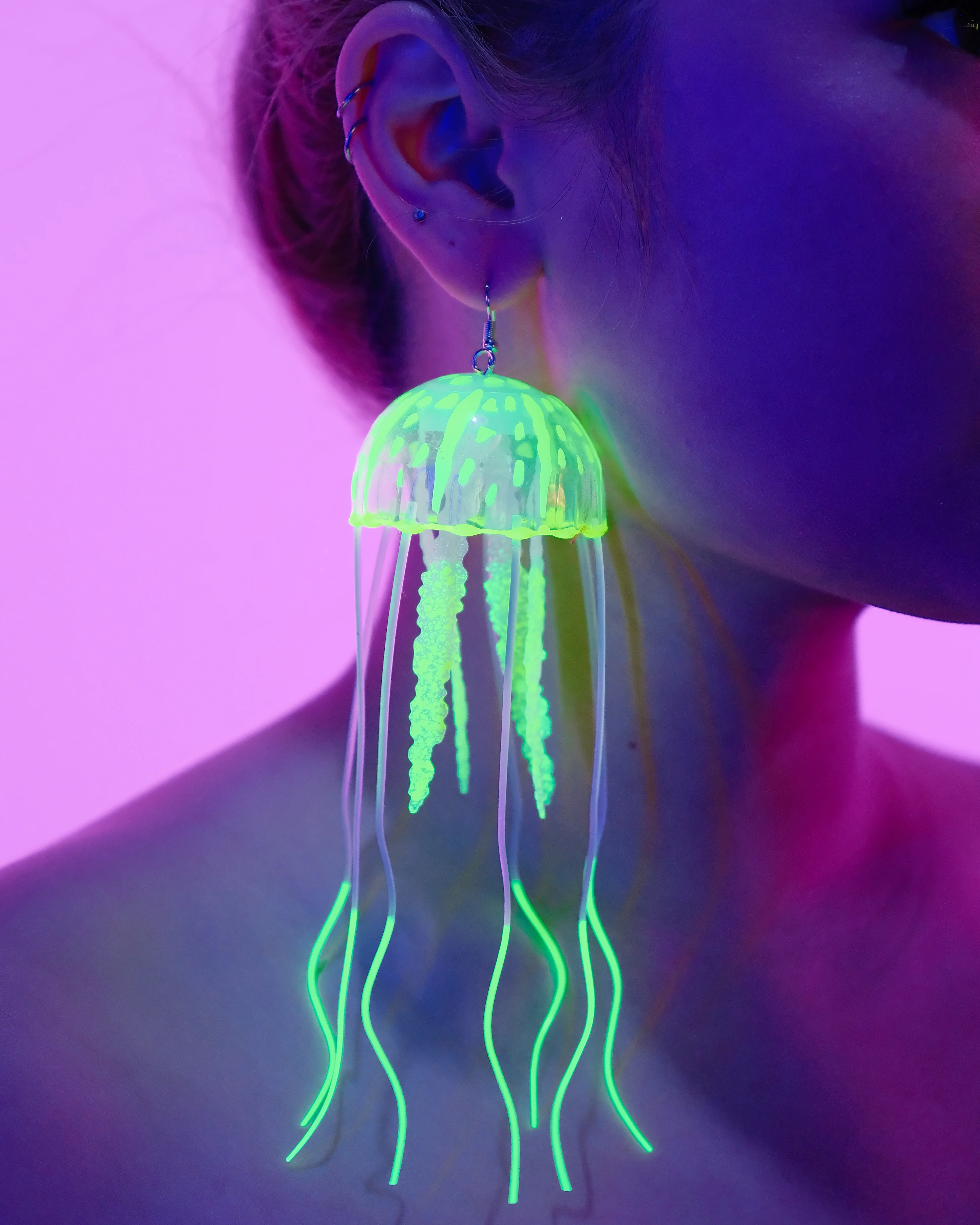 Neon Jellyfish Earrings - Image 8