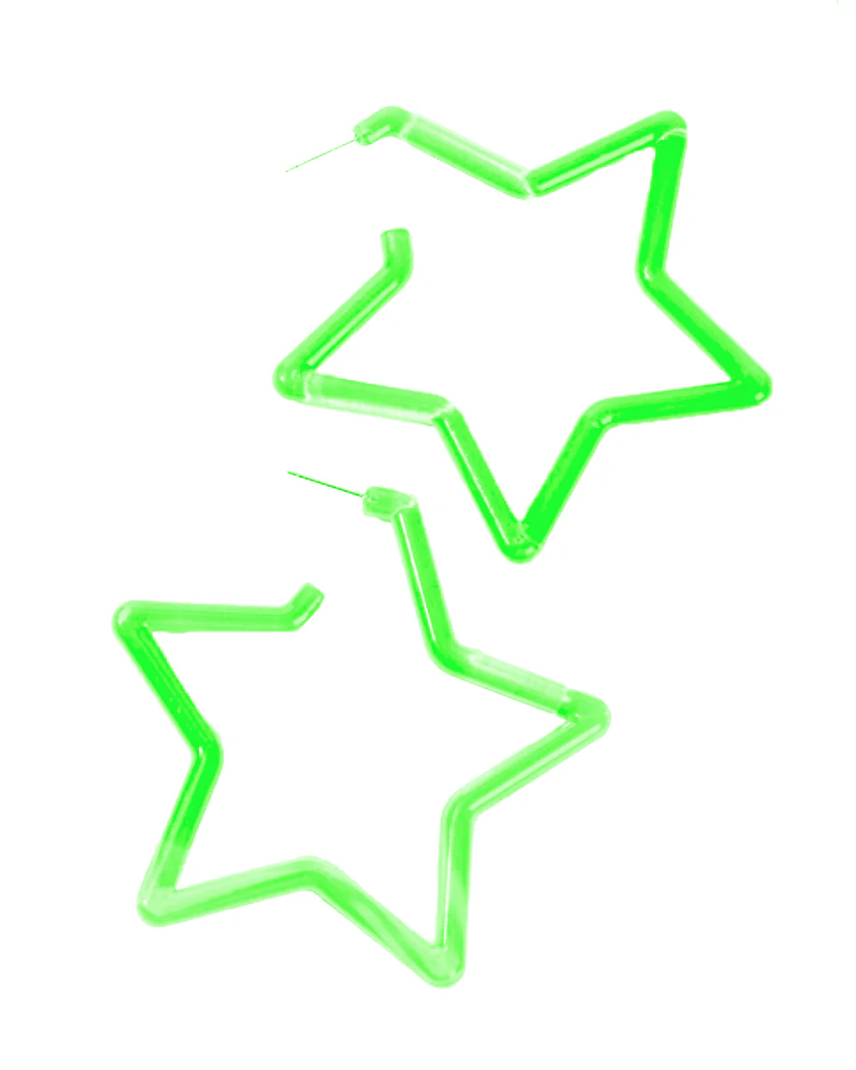 Neon Retro Star Acrylic Earrings - Image 5