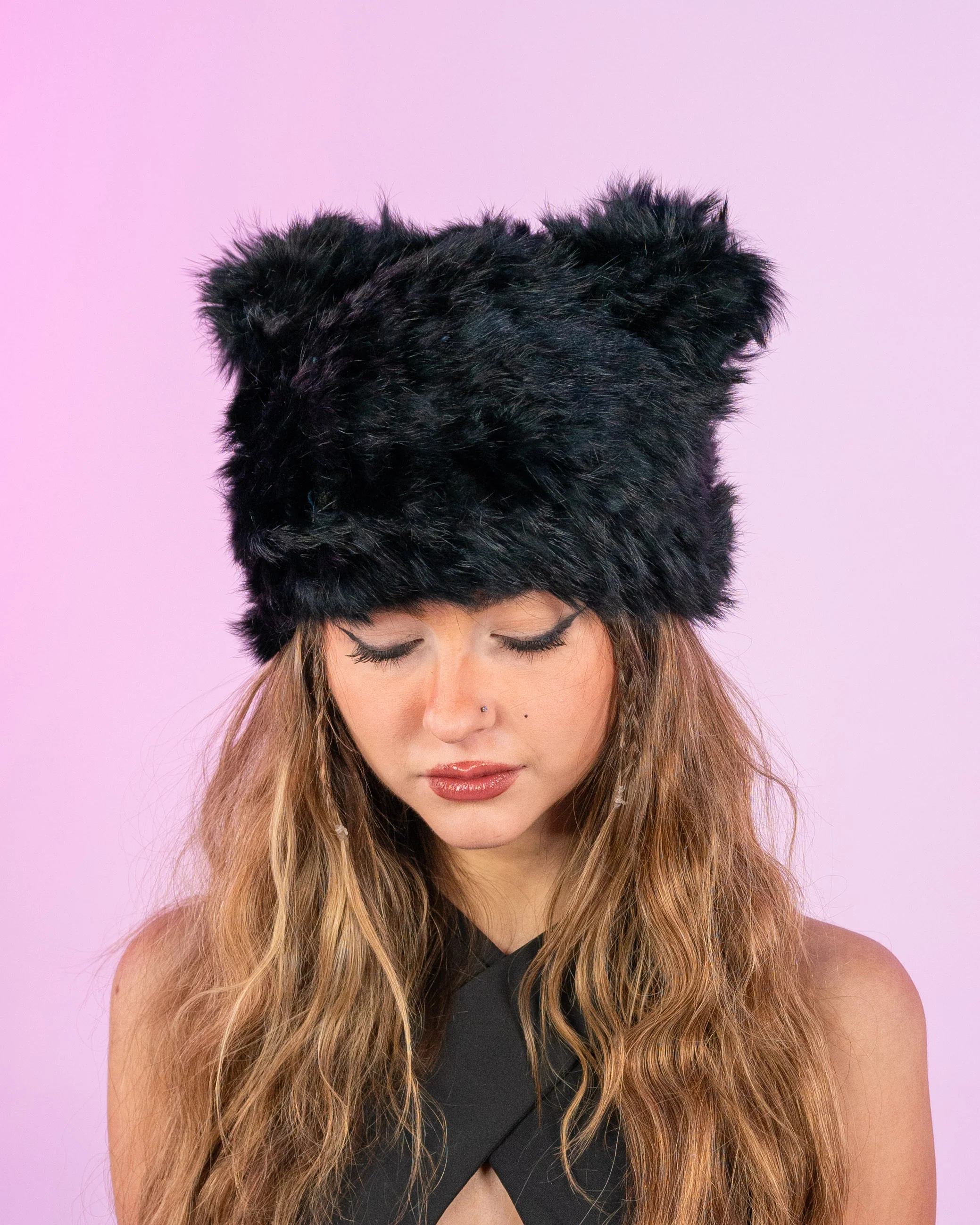 Plushy Animal Ear Fuzzy Headband - Image 3