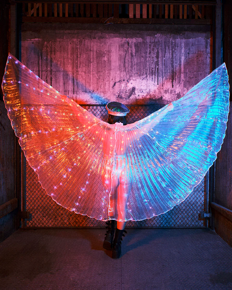 Rainbow LED Light-Up Winged Cape - Image 3