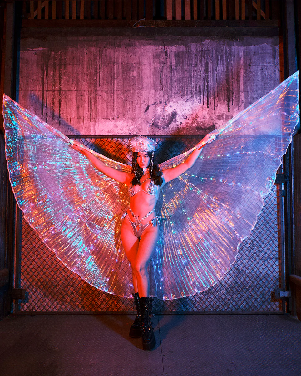 Rainbow LED Light-Up Winged Cape - Image 4