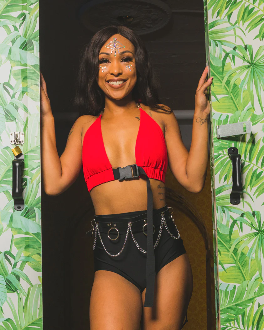 Red Click It or Ticket Buckle Top - Image 4