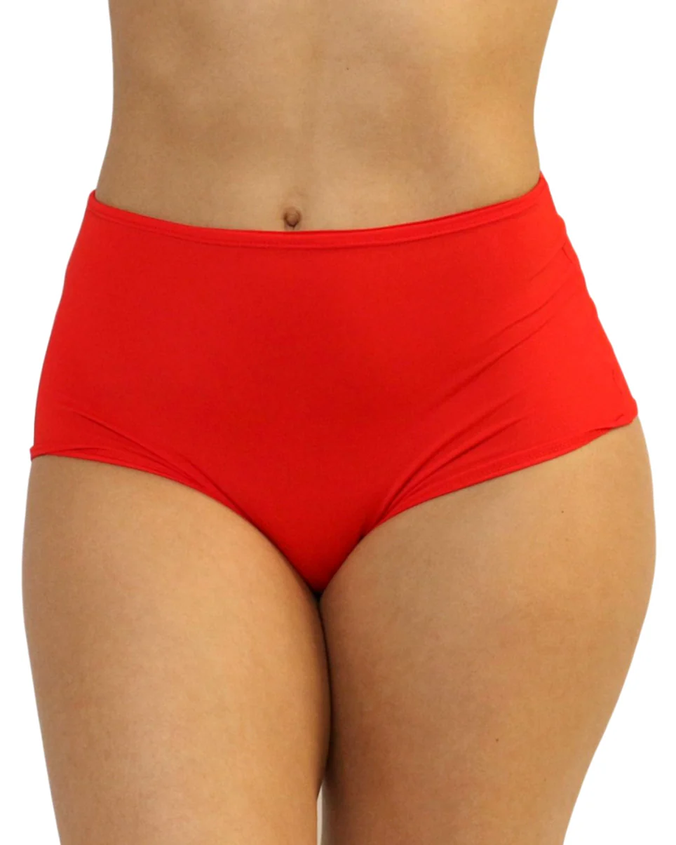 Red High Waist Shorts - Image 3
