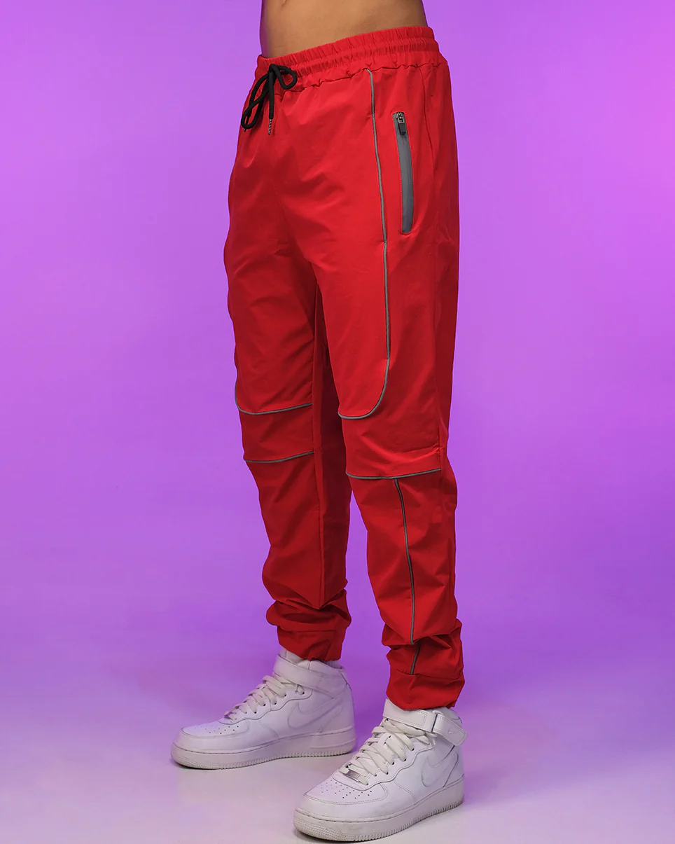 Red Reflective Unisex Joggers - Image 5