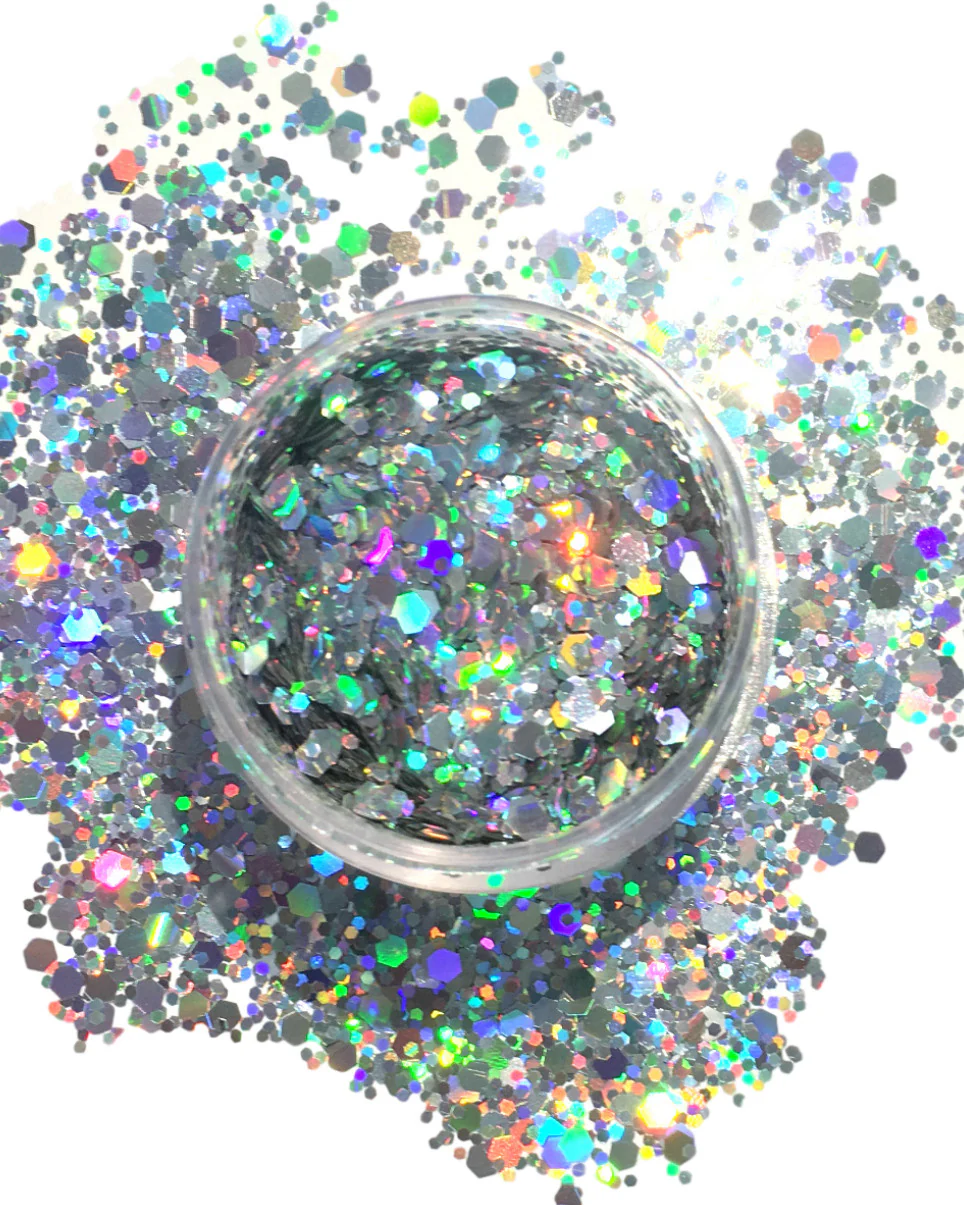 Silver Chunk Body and Face Festival Glitter - Image 3