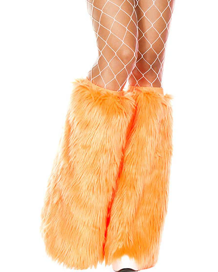 Solid Fluffy Women's Leg Warmers - Image 10