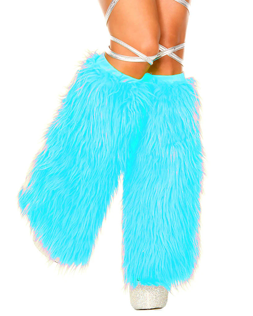 Solid Fluffy Women's Leg Warmers - Image 11