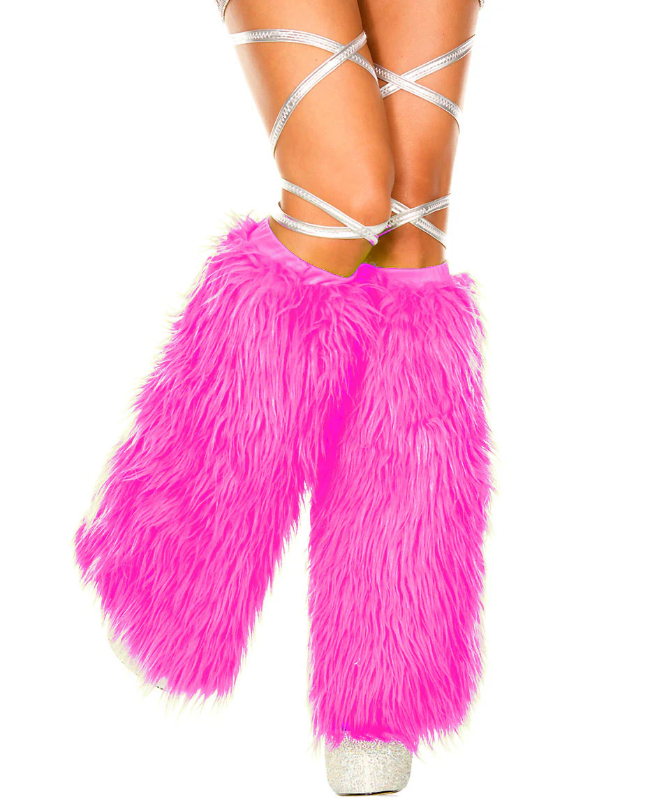 Solid Fluffy Women's Leg Warmers - Image 12