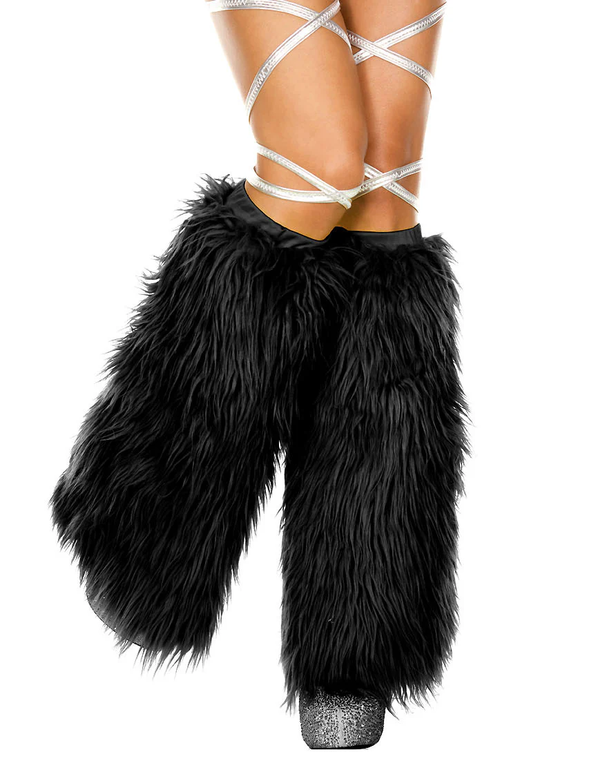 Solid Fluffy Women's Leg Warmers - Image 13