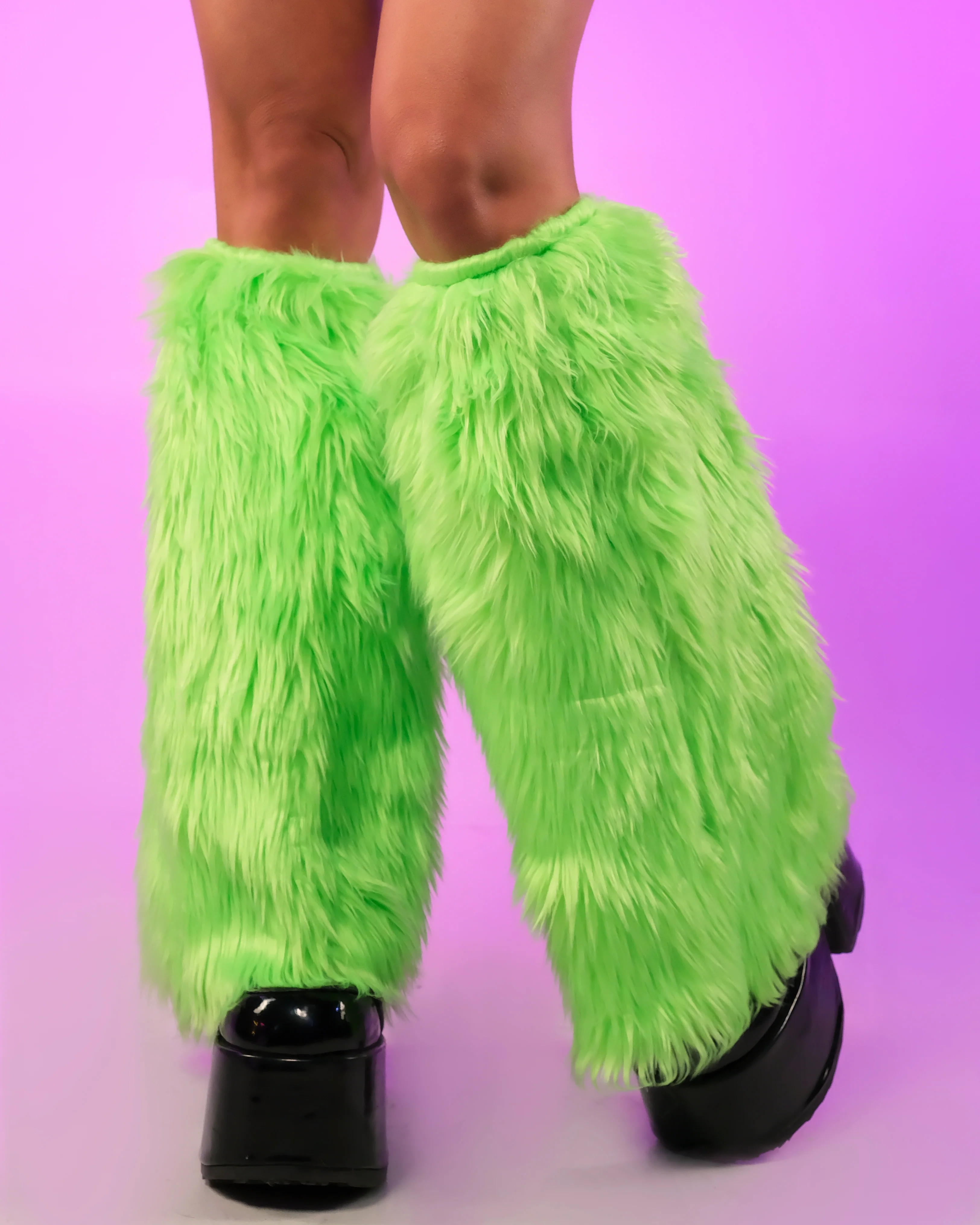 Solid Fluffy Women's Leg Warmers - Image 3