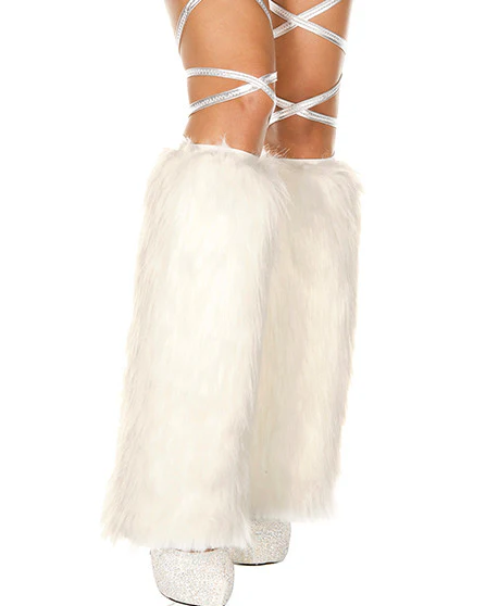 Solid Fluffy Women's Leg Warmers - Image 4