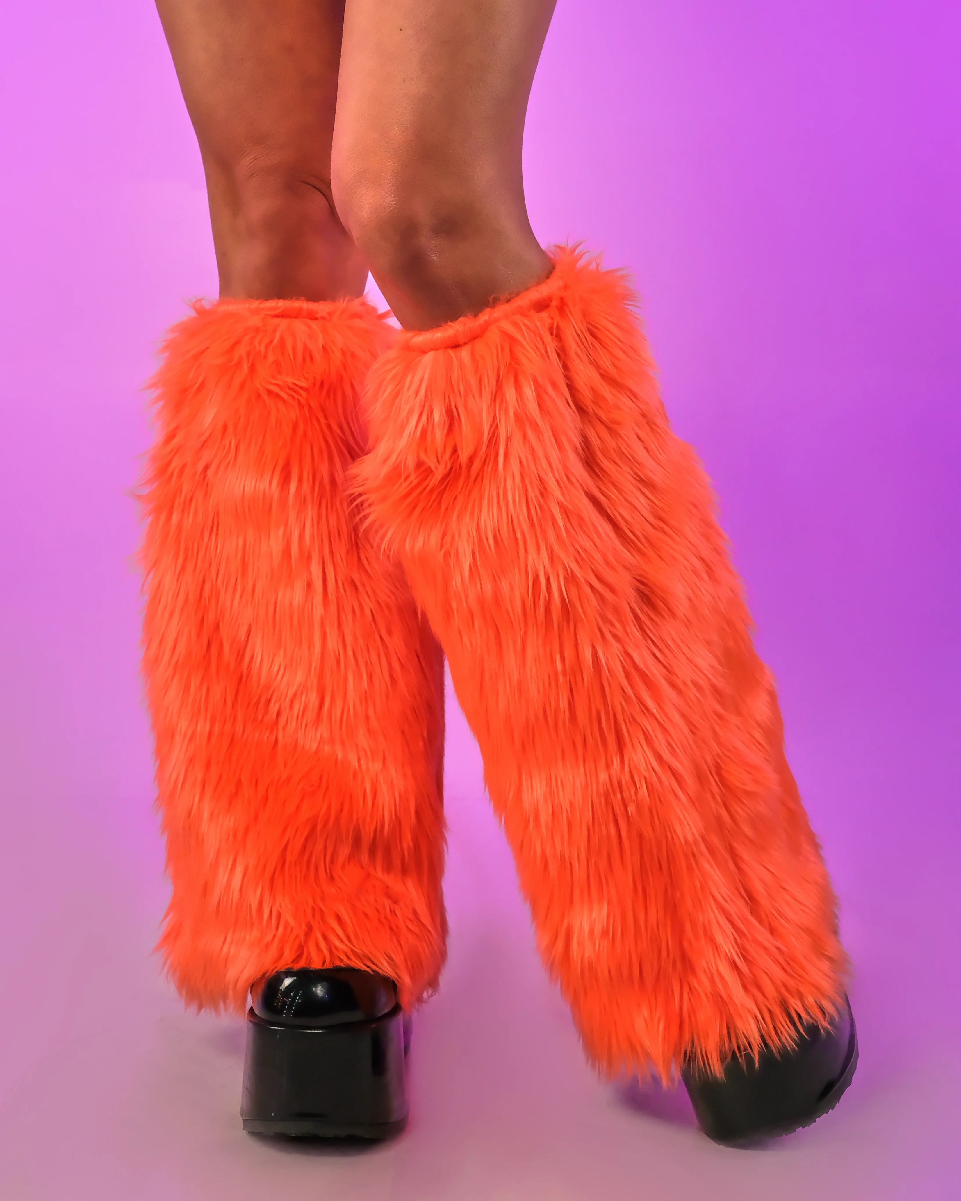 Solid Fluffy Women's Leg Warmers - Image 5