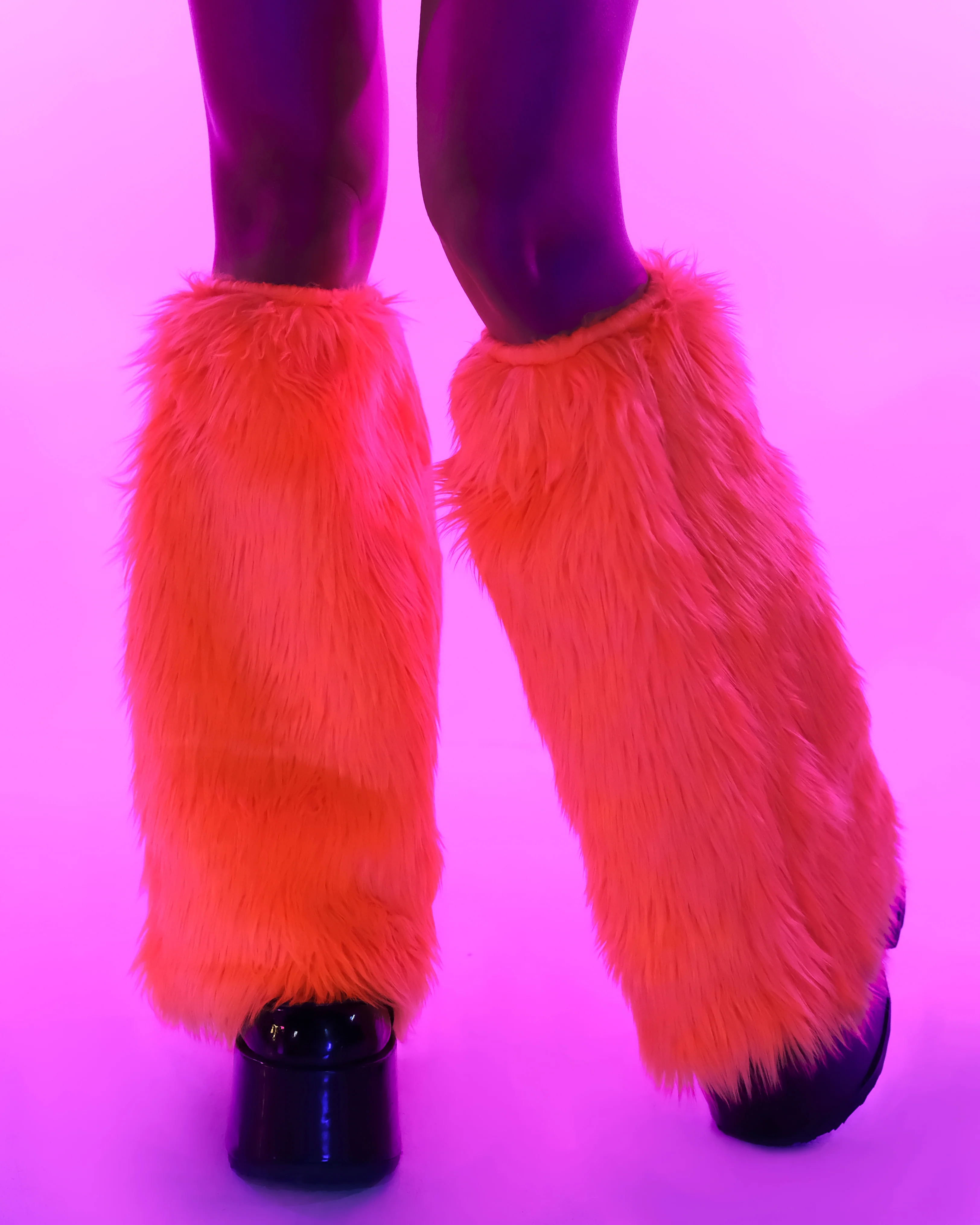 Solid Fluffy Women's Leg Warmers - Image 6