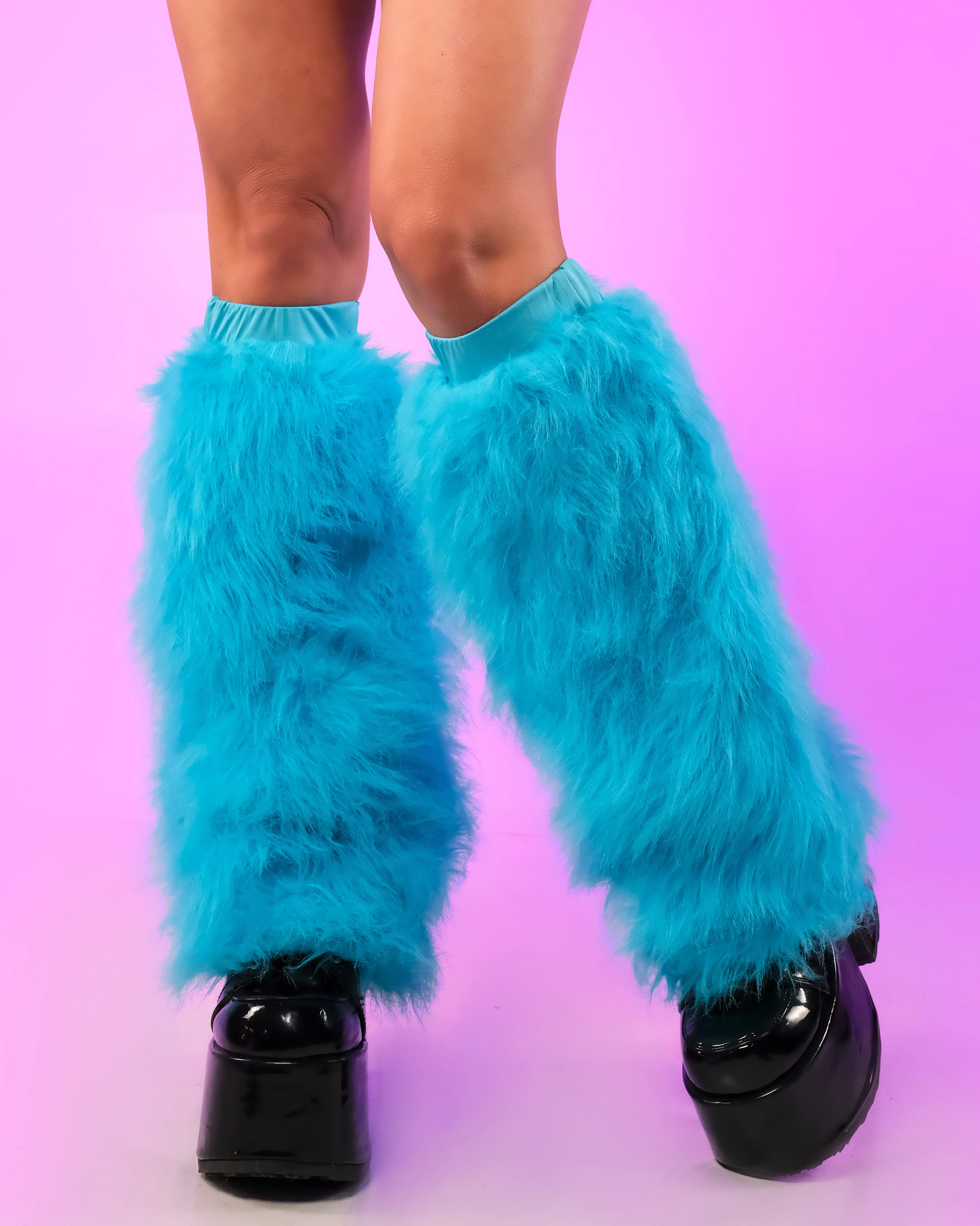 Solid Fluffy Women's Leg Warmers - Image 7