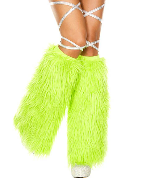 Solid Fluffy Women's Leg Warmers - Image 9