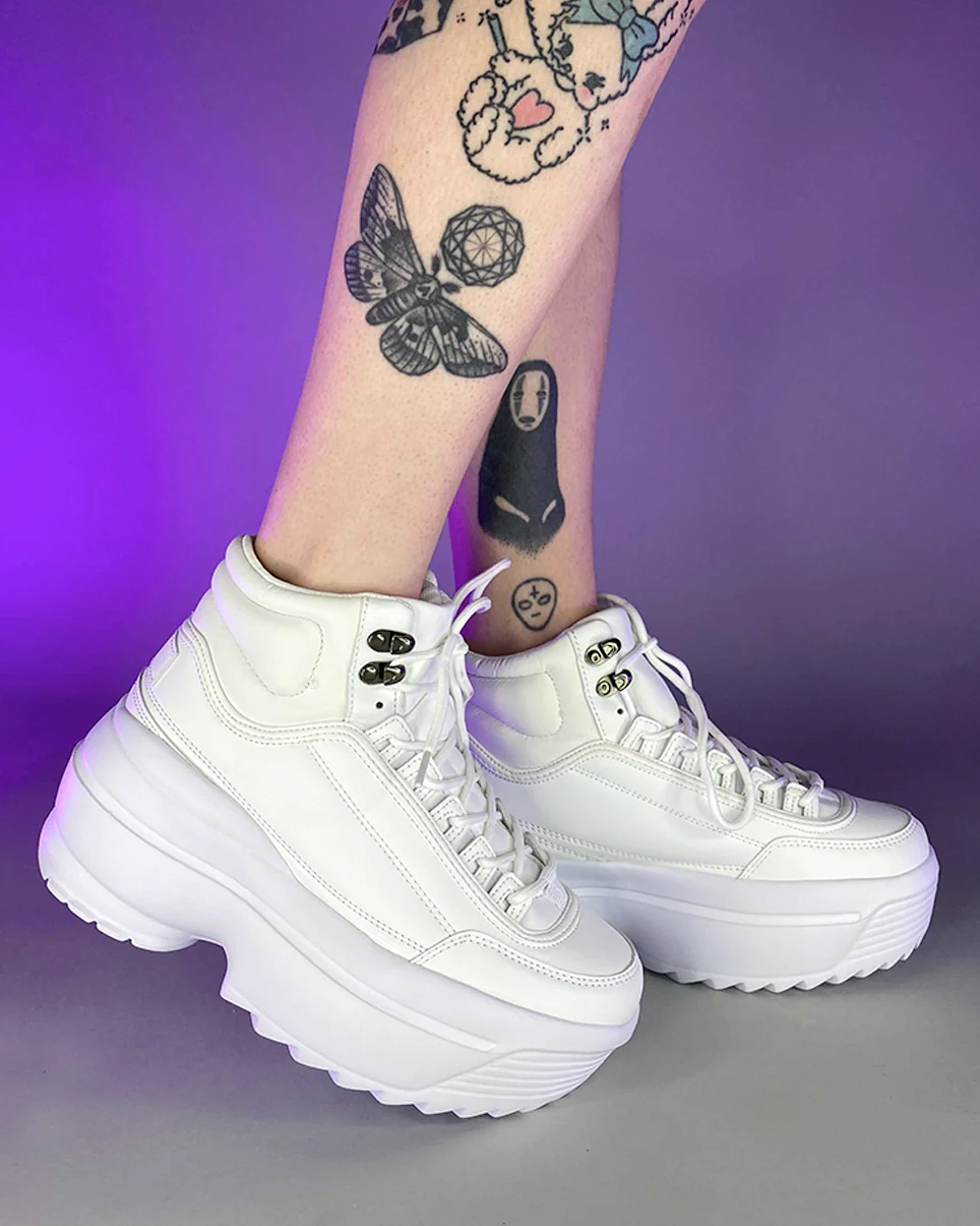 White High Livin' Women's Hi Top Sneakers - Image 4